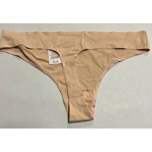 Auden Womens Bonded Micro Thong Soft Beige Underwear Size Large